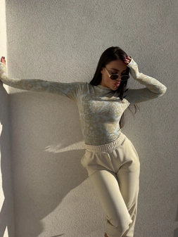 Bluzka SABRINA – błękitno-złota