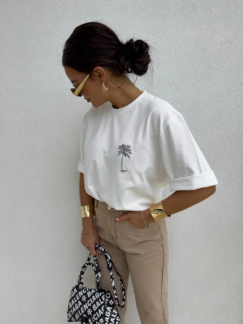 T-shirt PALMS – ecru
