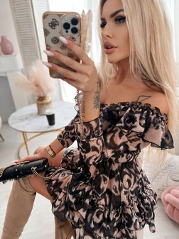 Kozaki muszkieterki cappuccino na szpilce I337