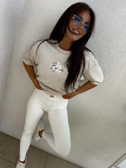 T-shirt MONETTE - jasny beż