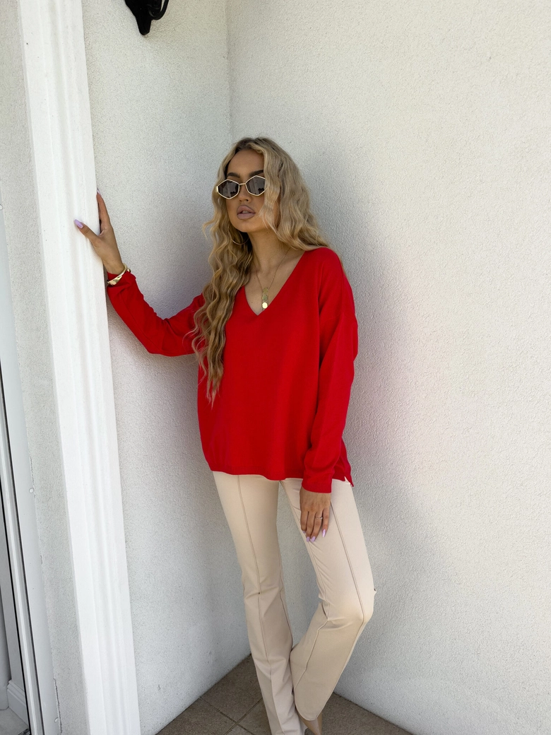 Sweter VOLCANO - czerwony E16888