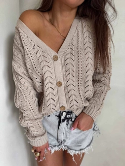 Sweter WOOD – beżowy