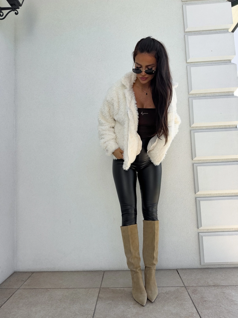 Kurtka futerko ILANIA – ecru