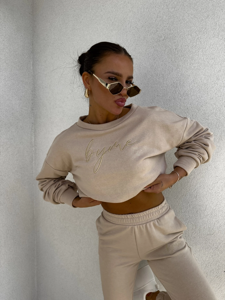 Bluza dresowa LOGO – beżowa