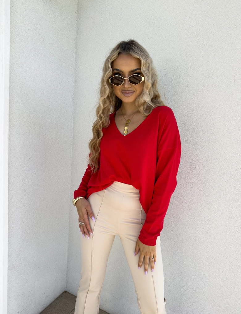 Sweter VOLCANO - czerwony E16888