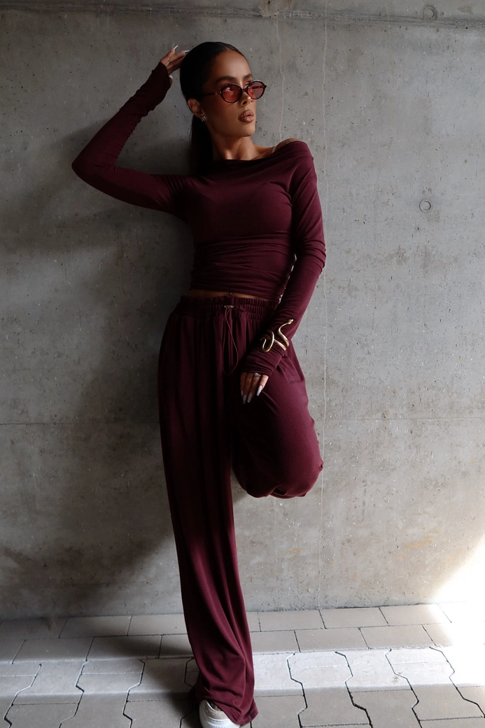 Spodnie SLOUCHIE bordo