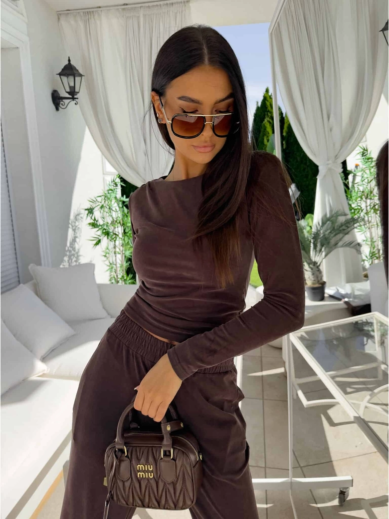 Bluzka LAMIA – czekoladowa