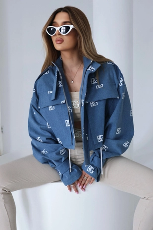 Kurtka jeans damska BG Popcorn | niebieski