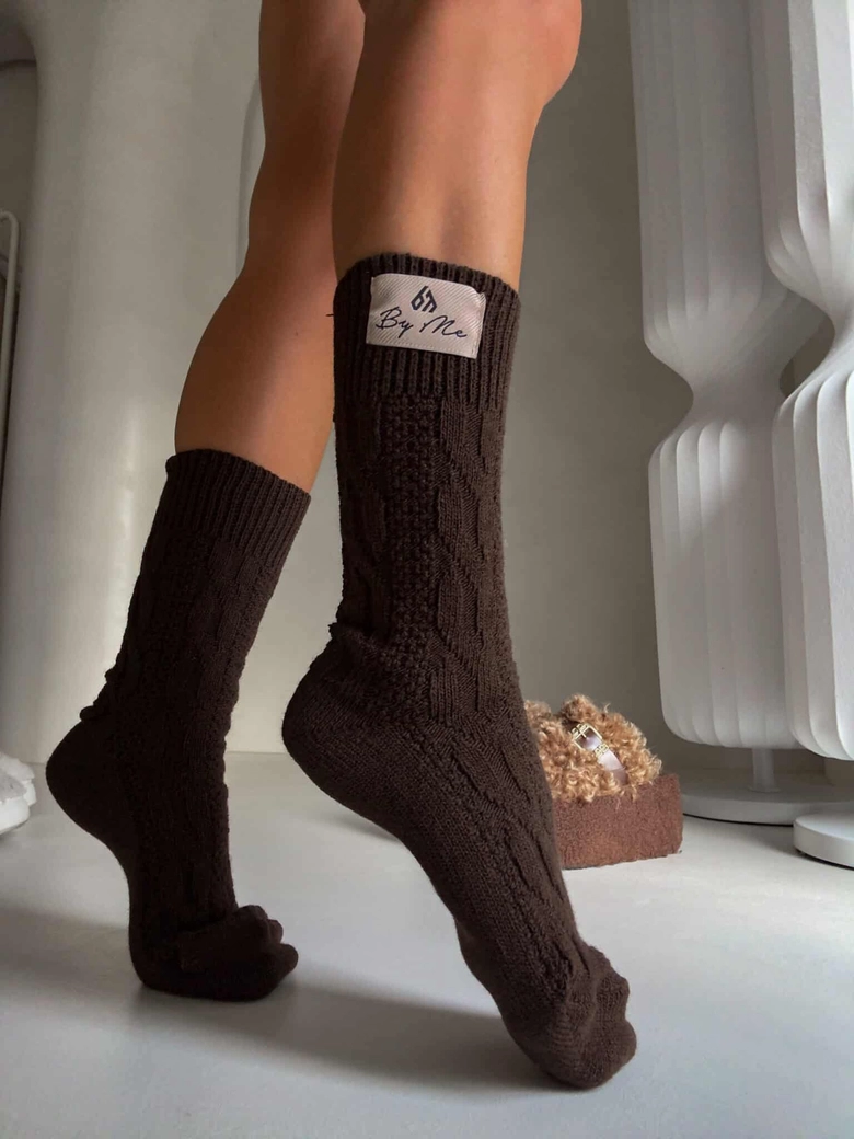 Skarpety WOOL – czekoladowe