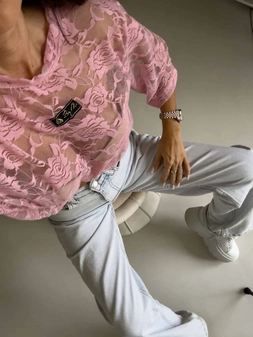 Bluzka MARMARIS II koronka new - pudrowy róż