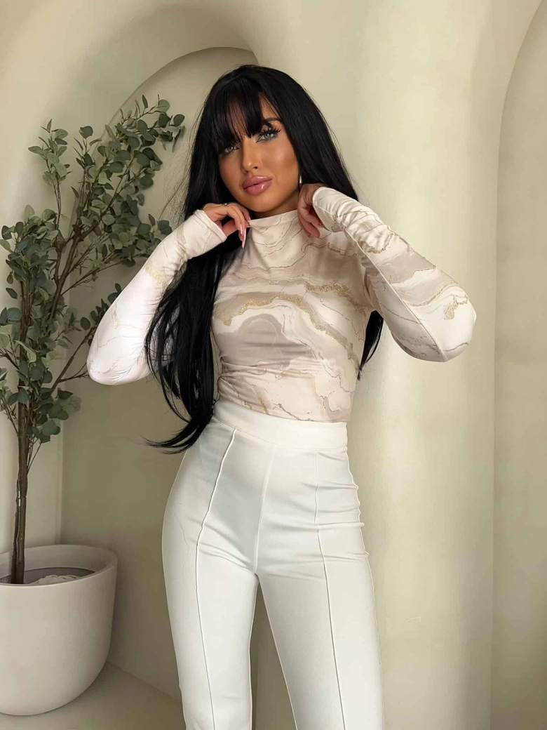 Bluzka SKIN MARMUREK – ecru