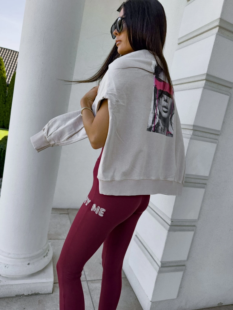 Legginsy WOW - bordowe