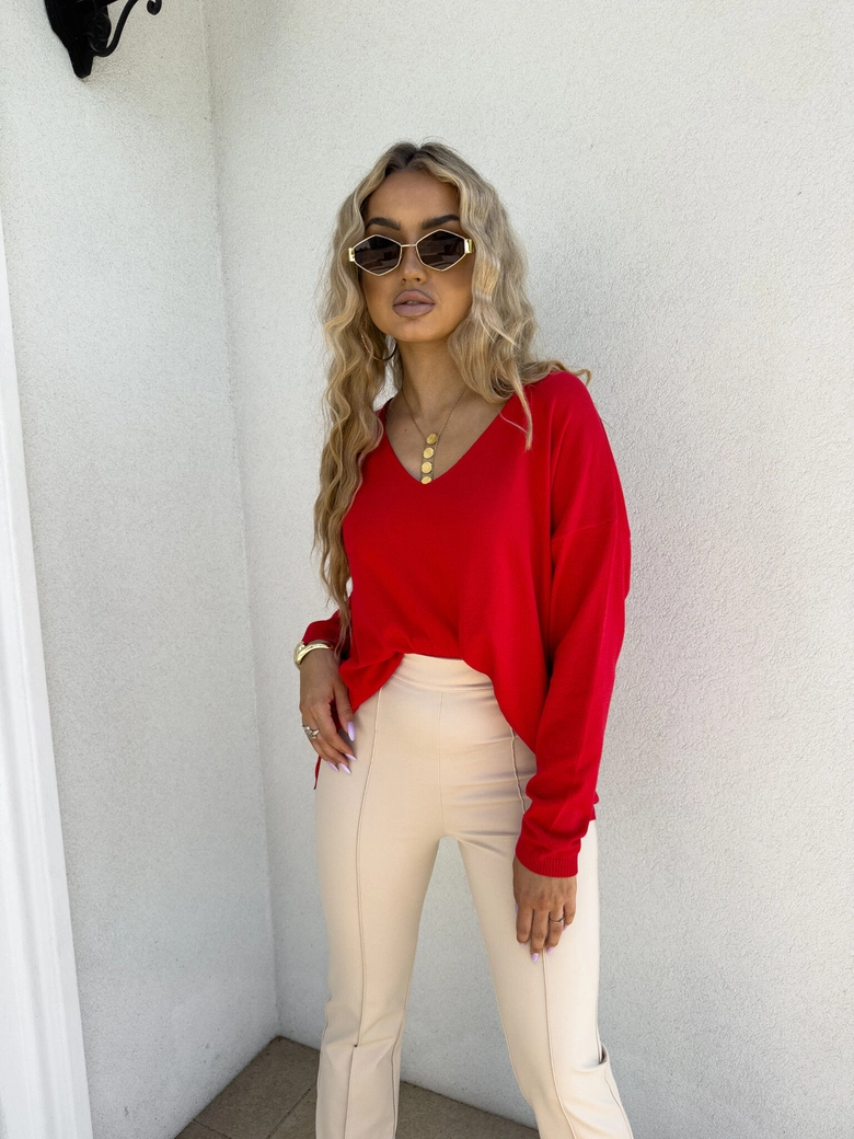 Sweter VOLCANO - czerwony E16888