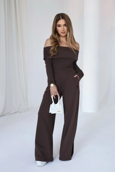 Spodnie damskie BG Fancy | czekolada