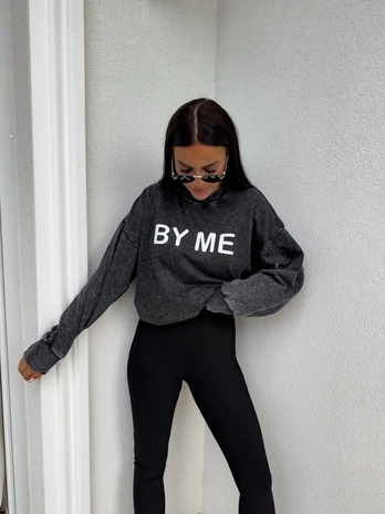 Dekatyzowana bluza DOSE - czarna