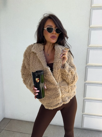 Kurtka futerko ILANIA  – beżowa