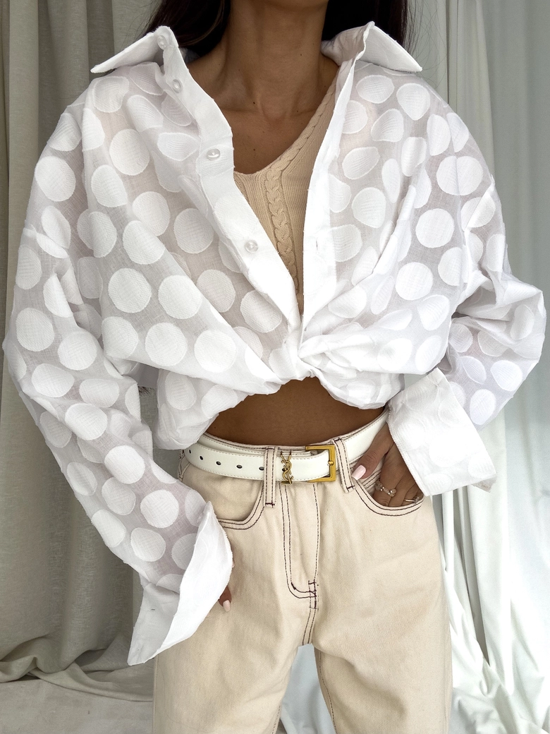 Koszula OVER SPRING koła - białe