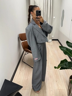 Spodnie szare w paski Classic T352