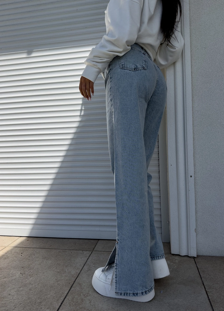 Jeansy MOM FIT FLARED – dark jeans