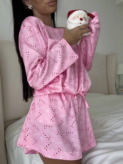 Piżamka CHRISTMAS różowa