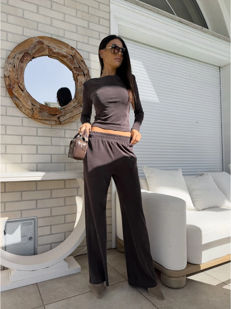 Spodnie LAMIA – czekoladowa