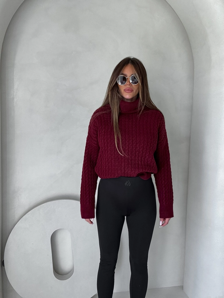 Sweter golf INKO - bordowy