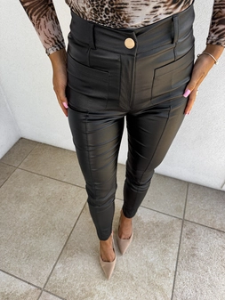 Spodnie woskowane POCKET  - czarne T17225
