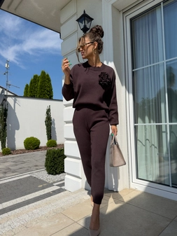 Komplet DELANI LONG – czekoladowy N18337