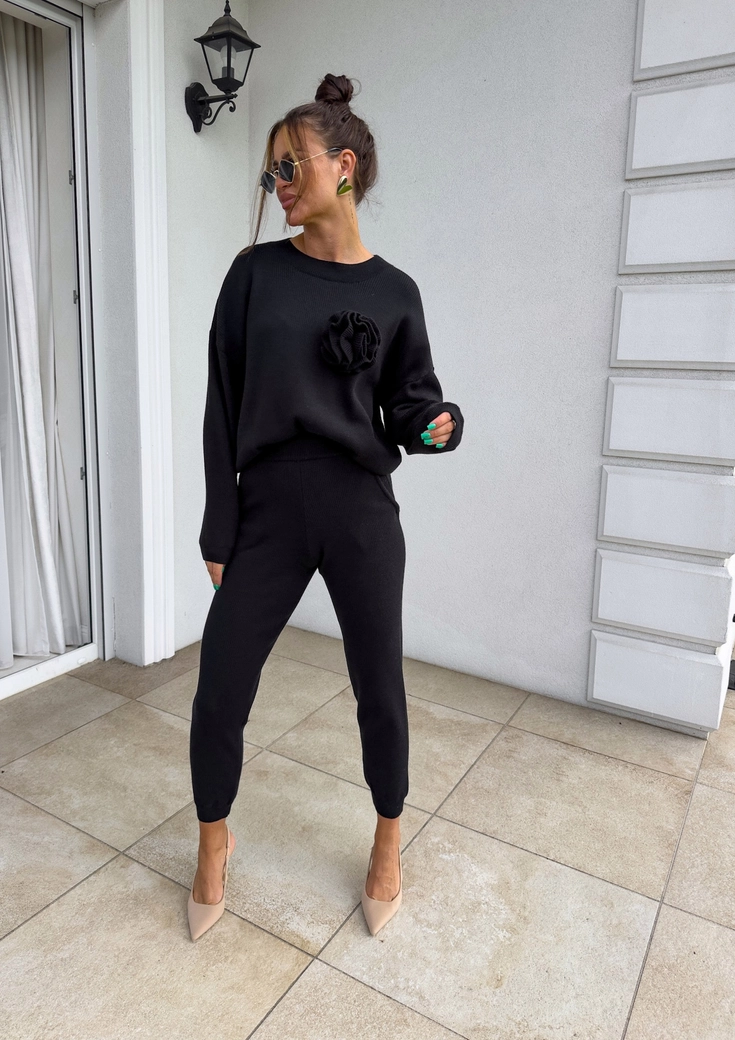 Komplet DELANI LONG – czarny N16667