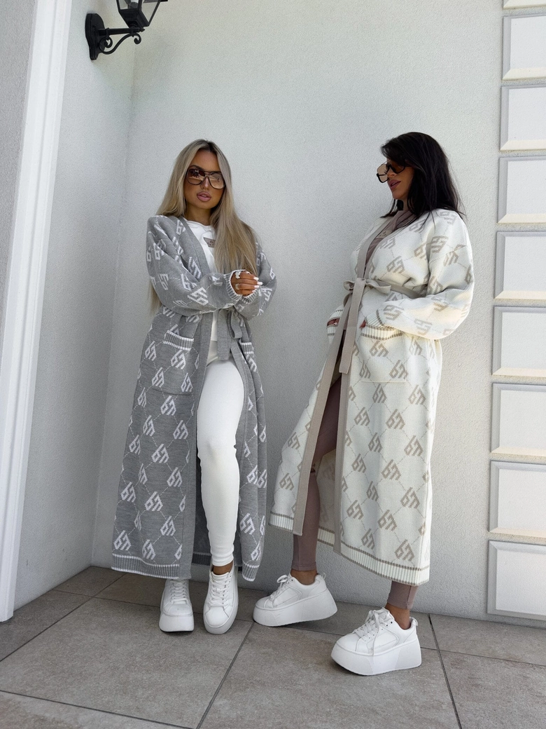 Kardigan płaszcz ANDREA – ecru