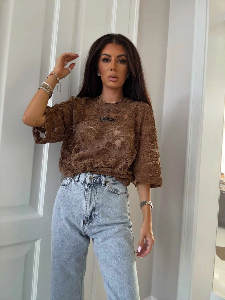 Bluzka MARMARIS welur - mleczna czekolada