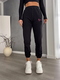 Spodnie dresowe PINK LOGO - czarne