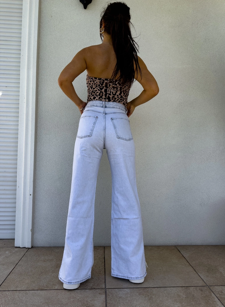 Jeansy MOM FIT FLARED – light jeans