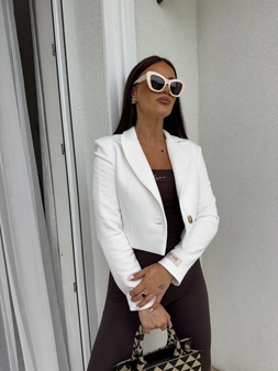 Marynarka dresowa SLIM - ecru