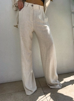 Spodnie SIMPLE natural - jasny beż