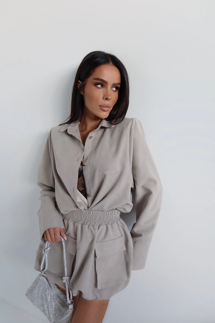 Spódnica VELVET stalowa