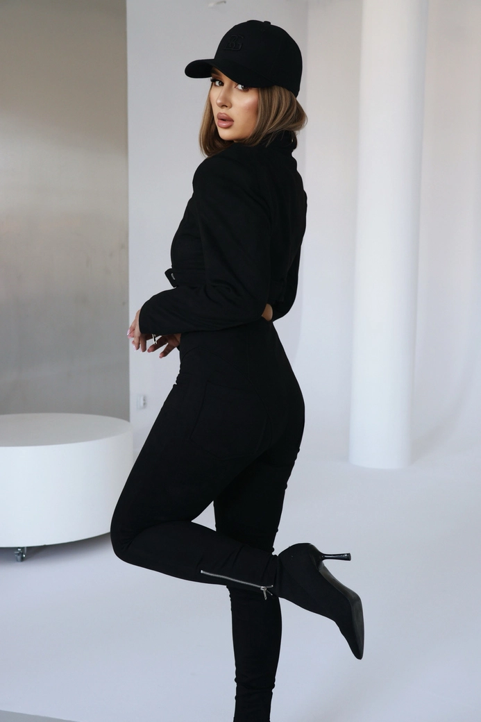 Legginsy damskie BG Button | czarny