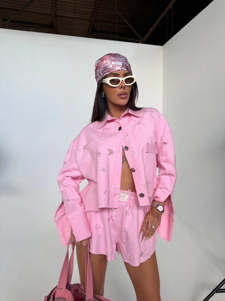 Spodenki DENIM róż