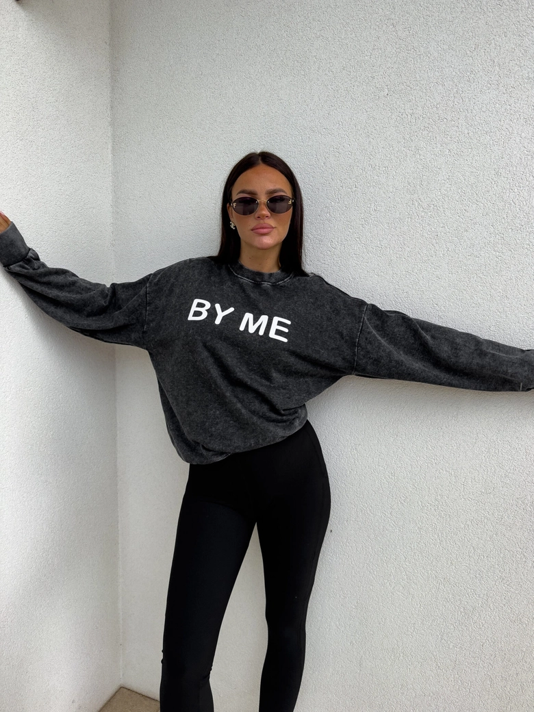 Dekatyzowana bluza DOSE - czarna