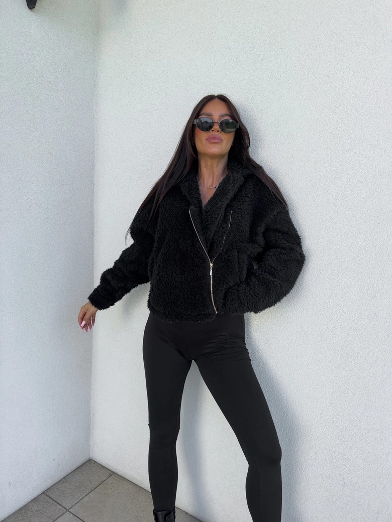 Kurtka futerko ILANIA – czarna