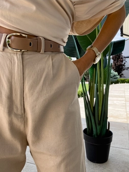 Spodnie BIANCO - beżowe T17829