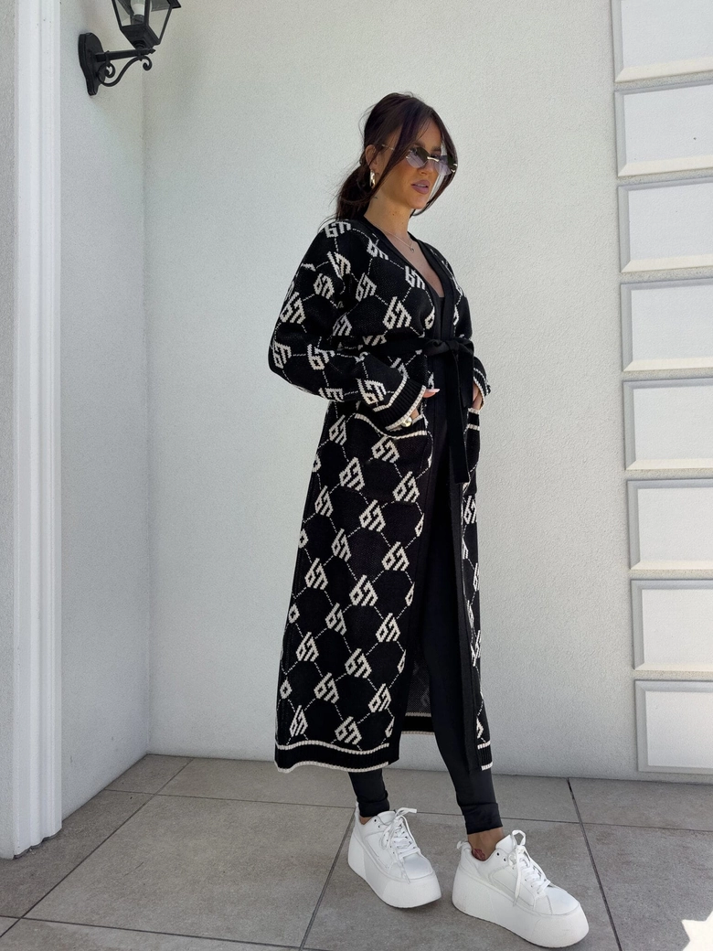 Kardigan płaszcz ANDREA – czarny