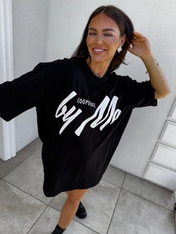 Tuniko sukienka t-shirt COLA - czarna