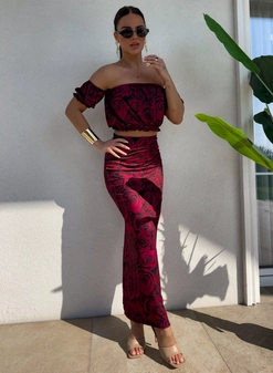 Komplet CATALINA print roses – wino