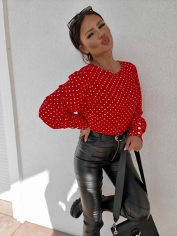 Bluzka MONICA kropeczki - czerwona C18616