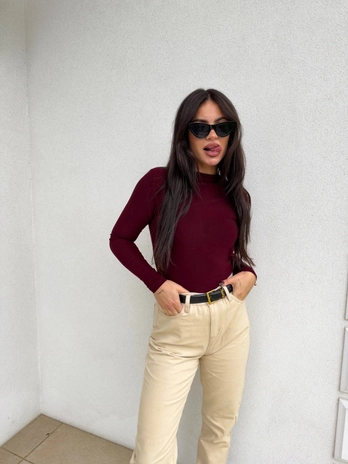 Bluzka SKIN gładka – bordowa C17770