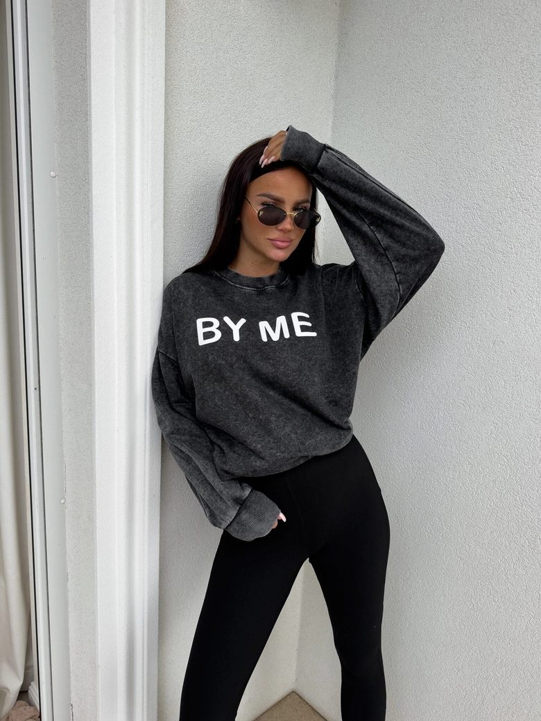 Dekatyzowana bluza DOSE - czarna