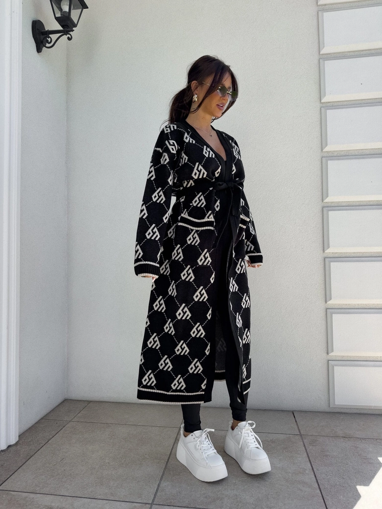 Kardigan płaszcz ANDREA – czarny