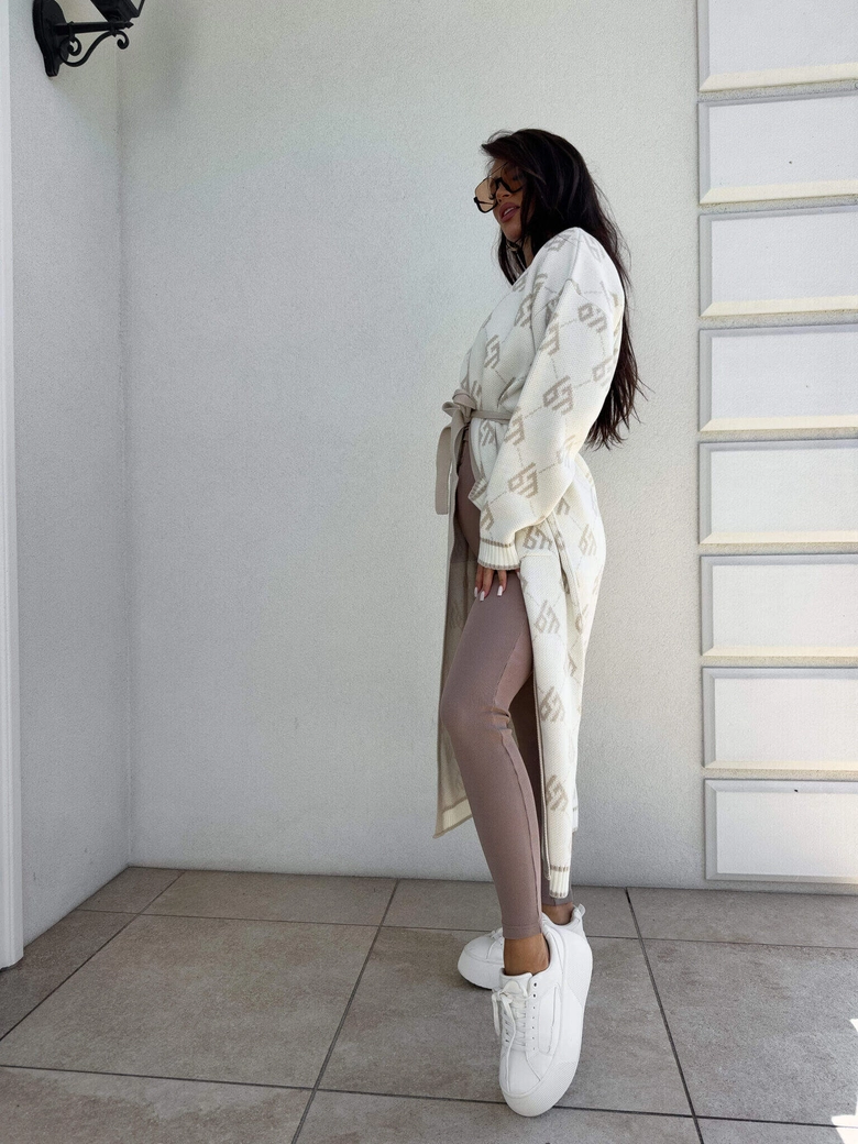 Kardigan płaszcz ANDREA – ecru