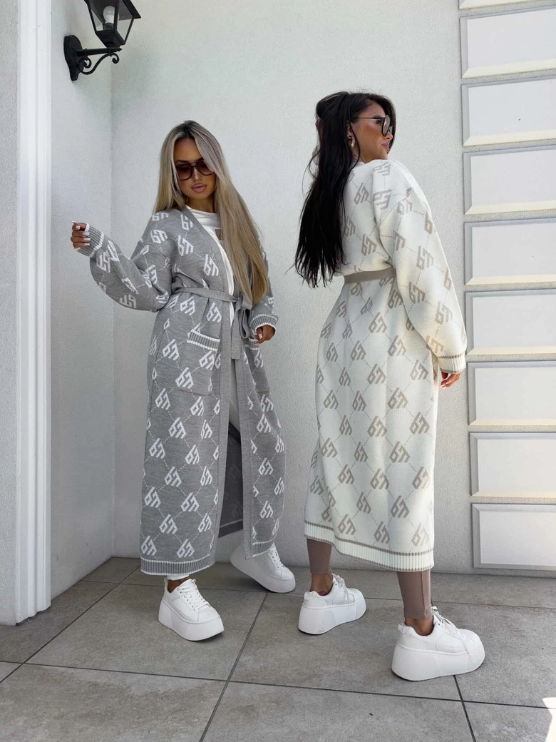 Kardigan płaszcz ANDREA – szary